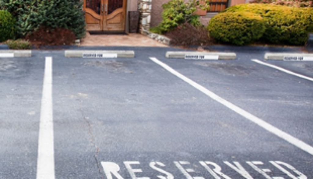 A reserved parking space